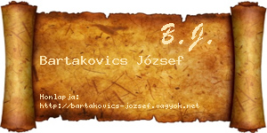 Bartakovics József névjegykártya