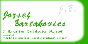 jozsef bartakovics business card